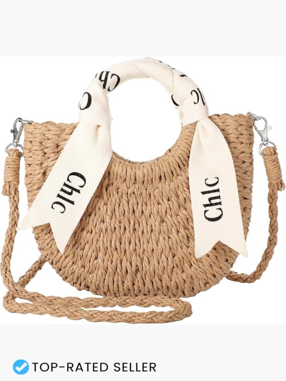 Straw Woven Hobo Purse with Ribbon Shoulder Crossbody Bag Summer Beach Essential